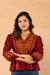 Women V-Neck Embroidered Western Top