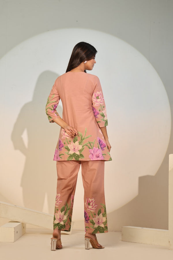 Peach Bloom Luxe Co-ord Set