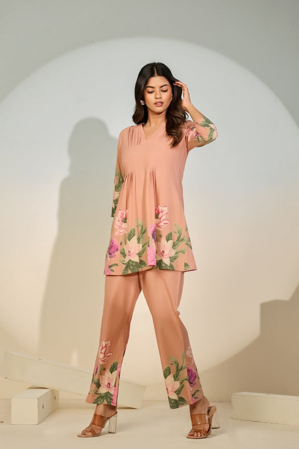 Peach Bloom Luxe Co-ord Set