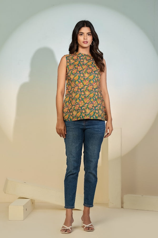 Emerald Garden Peplum Top