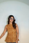 Golden Meadow Peplum Top