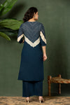 Indigo Heritage – Premium Cotton Kurta Pant with Dupatta Set