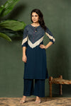 Indigo Heritage – Premium Cotton Kurta Pant with Dupatta Set