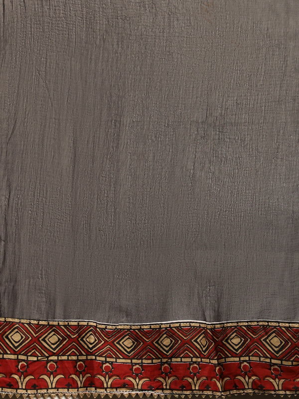 Petal Path Printed Straight Kurta With Trouser & Dupatta Set