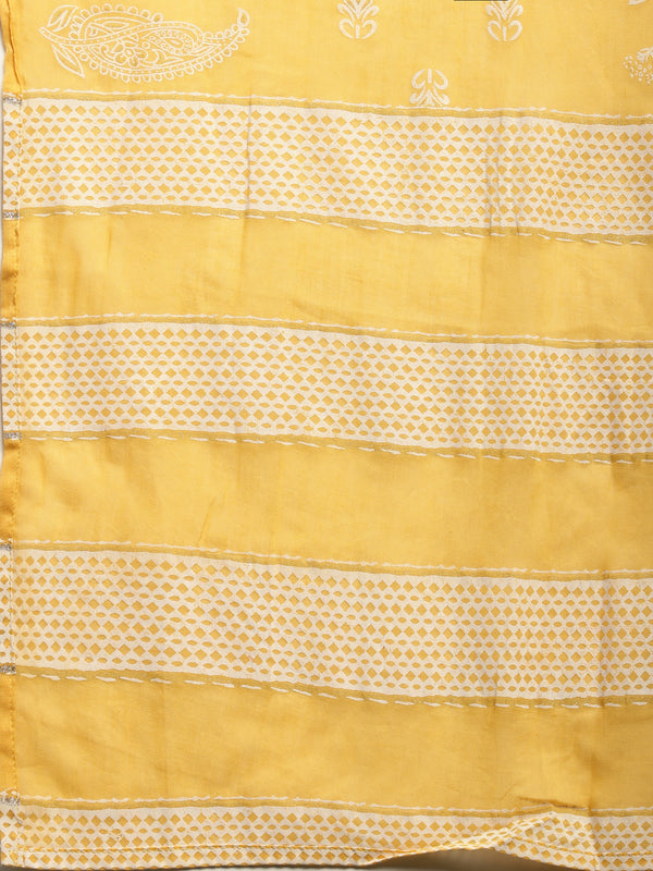 Amber Radiance Embroidered Pure Cotton Kurta Trouser With Dupatta