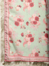 Mint Mirage Floral Embroidered Kurta & Trouser With Dupatta Set