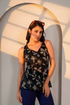 Midnight Bloom Cotton Top